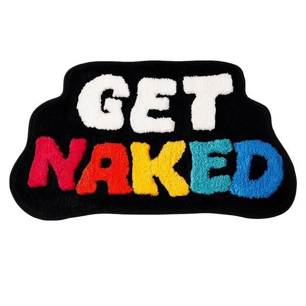 Decor Irregular Shaped Get Naked Rainbow Bathroom Mat - 90cm
