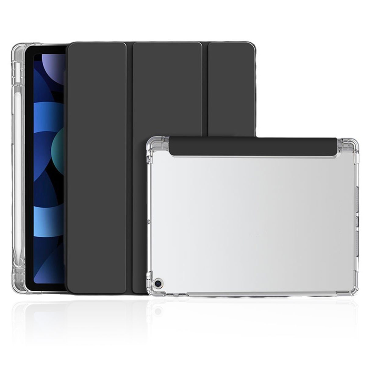 JILL SANDER ブラック レザー iPadケース 8510 10.2 In Flip Cover For 2021/iPad compatible with 7,8 &9th Gen