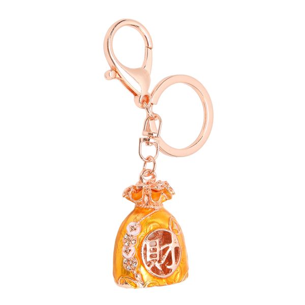 Fashionable Yellow Fortune Bag Keychain for Handbag Car