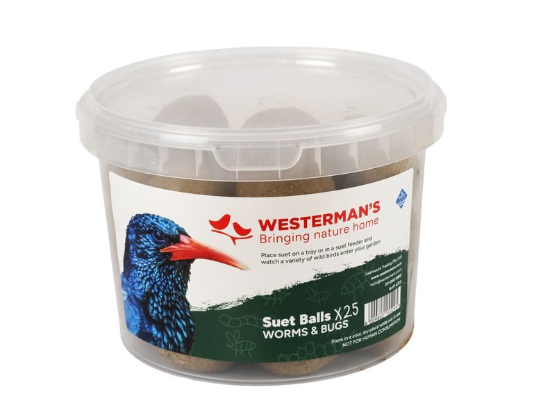 Westerman's 25 x Suet Ball Value Tub- Worms &amp; Bugs Flavour