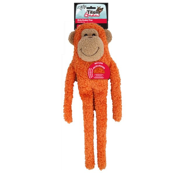 All For Paws Titan Grrr Micky Monkey Plush Dog Toy with Squeaker - 49cm