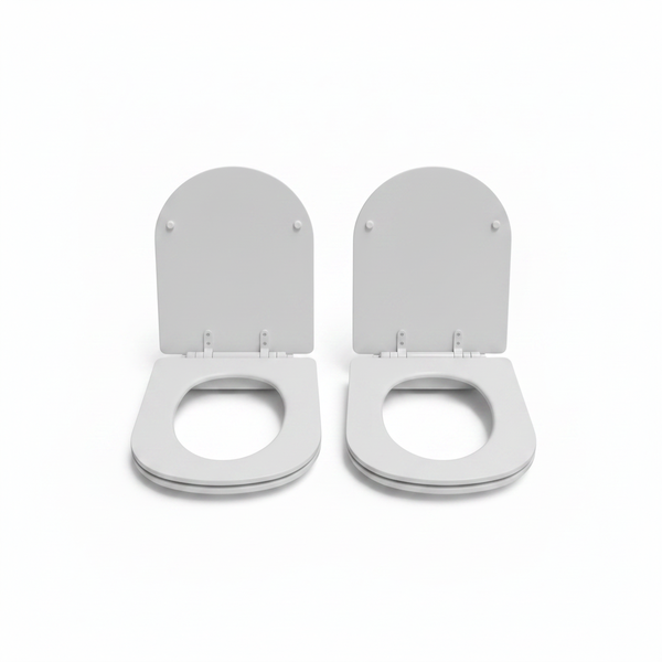 Wooden Slimline Toilet Seat with Soft Close Mechanism - 438 mm x - 2 Pack