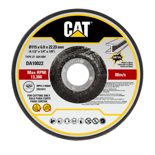 CAT Depressed Metal Grinding Wheel 115mm X 6mm x 22.23mm 5pc