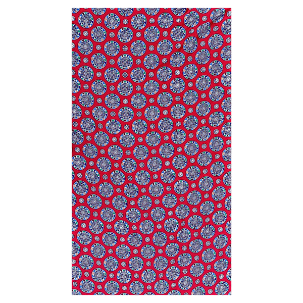Red African Pattern Tablecloth - 137 x 250cm - 6-8 Seater