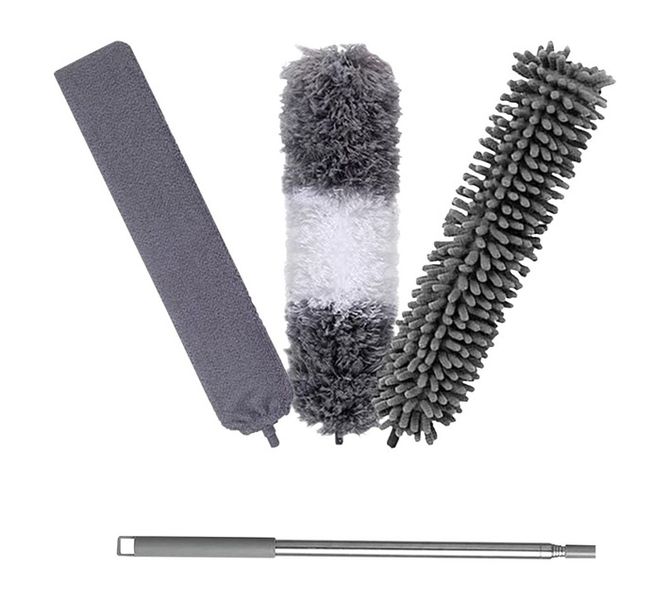 4-Piece Microfiber Dusters - Reusable Dusting Cloths with Handle