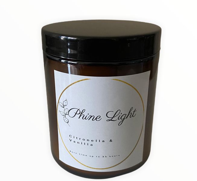Citronella and Vanilla Small Scented Glass Jar Candle