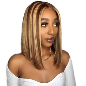 VSP 14in Brazilian Piano Straight Wig -13x4 Glueless Full Frontal Lace ...