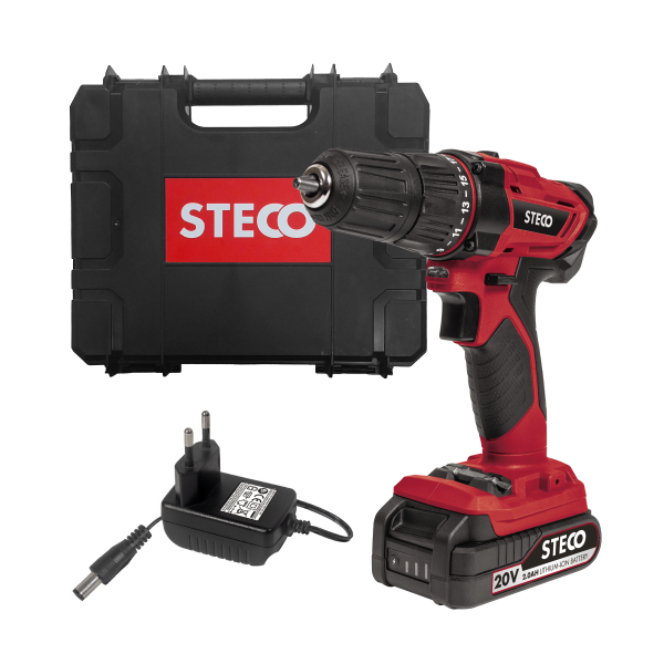 Steco SXD-20k 20v Cordless Driver Drill Kit with Accessories