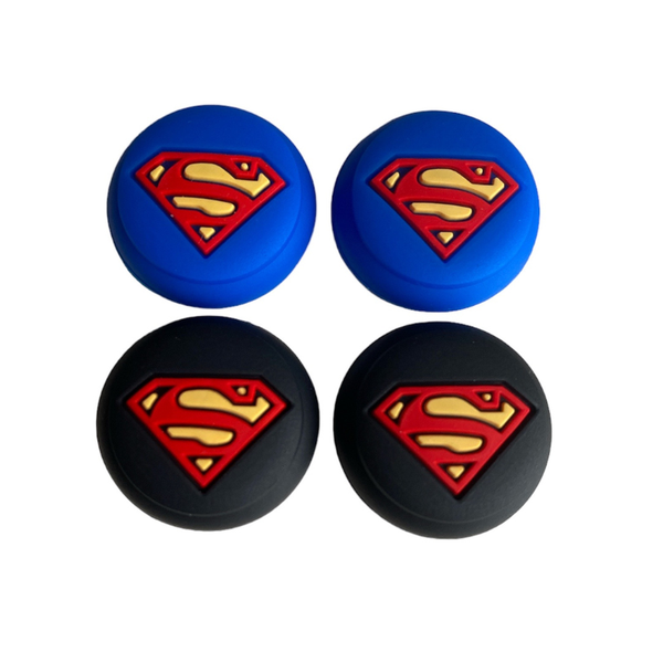 4 Pieces Superman Themed Silicone Analog Thumb Grip Stick Cover for PS/Xbox