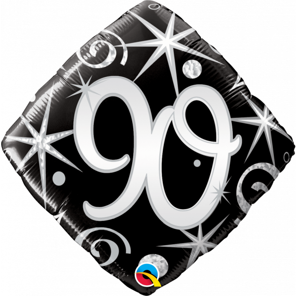 18 Inch Foil Age 90 Elegant Sparkle and Swirls