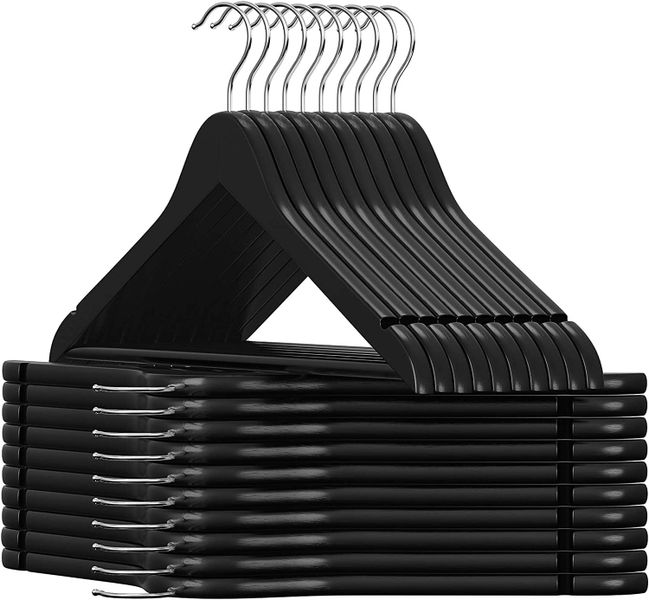20 x Wooden Coat Hangers With Non-Slip Notches