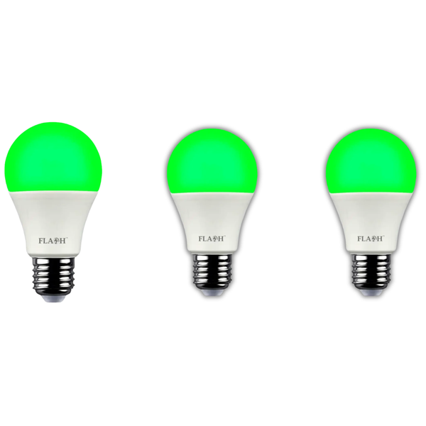 Flash 6W LED Red A60 Bulb E27- 3 Pack