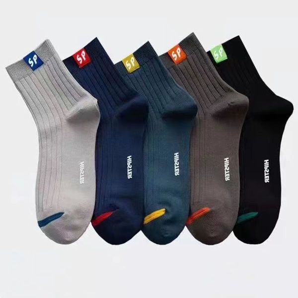 5 Piece Men's Mid Length Socks, Sweat Absorbing Sports Socks