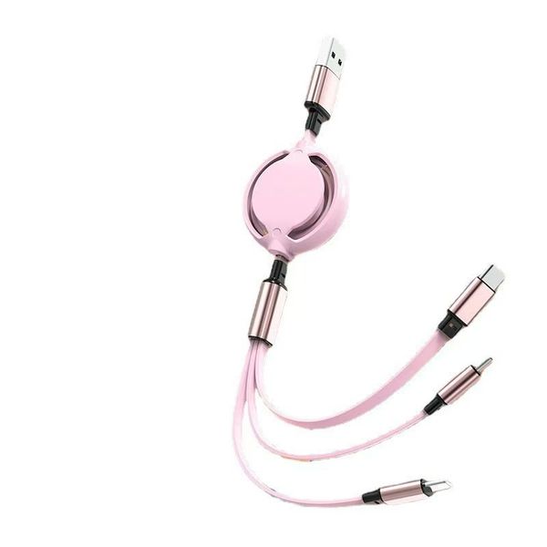 Macaron Mini 3-in-1 Retractable Fast Charging Cable for Car