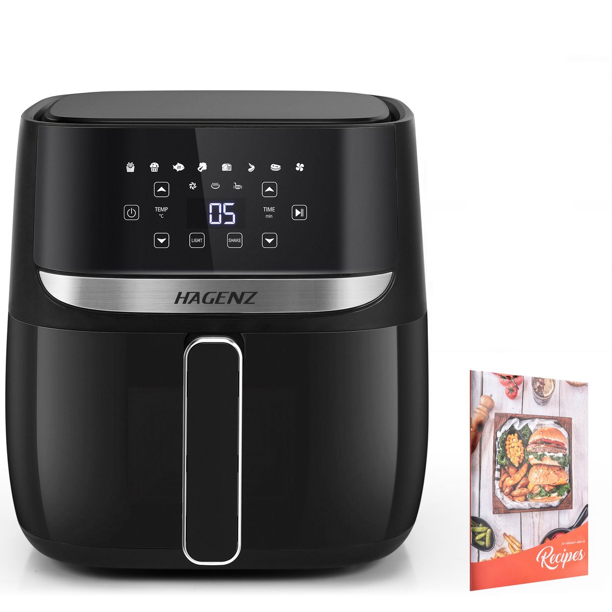 HAGENZ Visible Window Airfryer Smart Air Fryer 6 L With Recipes Book ...