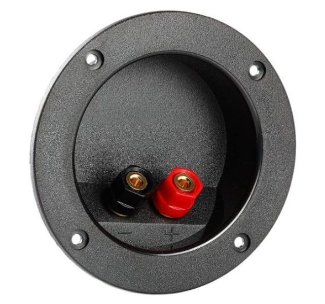 Speaker Terminal 75mm Round Red/ Black with Gold Metal Connectors - SiRCONY