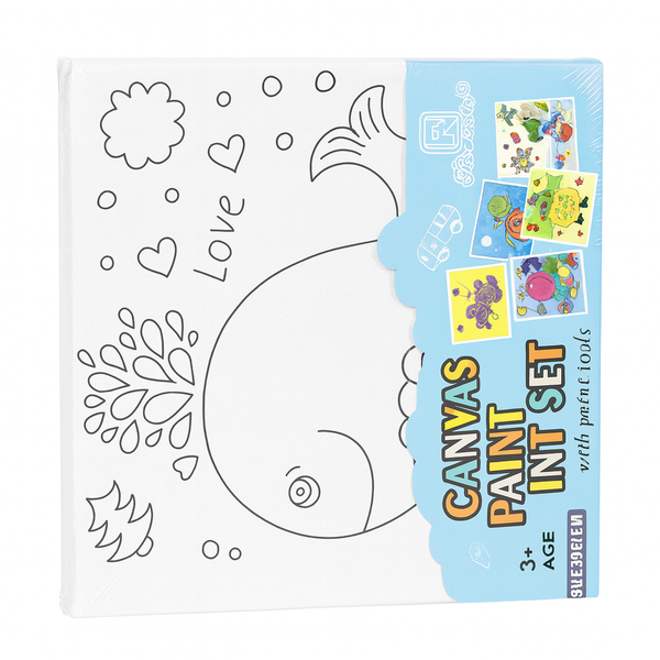 Kinds Canvas Paint Set-Comes with 6 Color Paints And Brush-5 x Canvas Sets