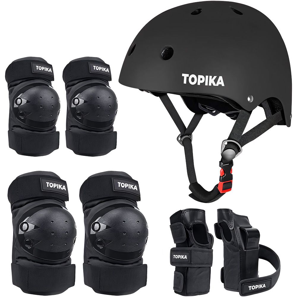 TopikaKids-7PCS Roller Skates Protective Gear Helmet, Knee, Elbows for Kids