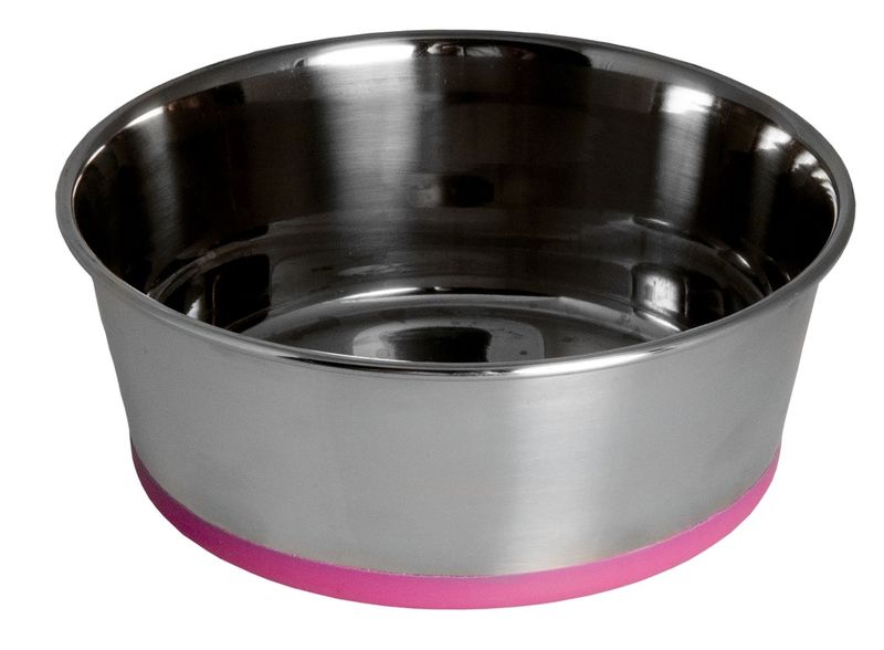 Rogz - Stainless Steel Slurp Bowl - Pink Base