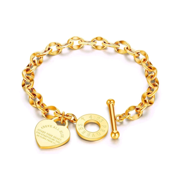 Womens Heart Shape Bracelet - Verse