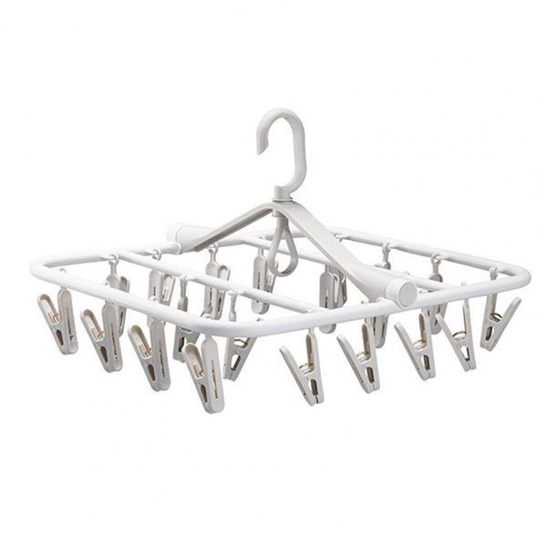 20 Clips Foldable Drying Hangers Socks Underware Space Saving Hangers