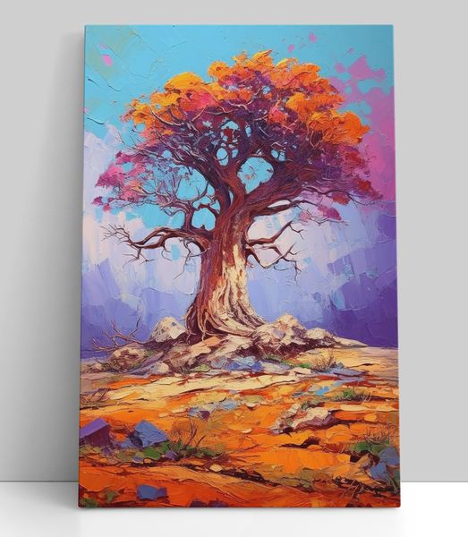 Baobab's Eternity, Ready-To-Hang Canvas Painting, 40 x 60cm (A2+)