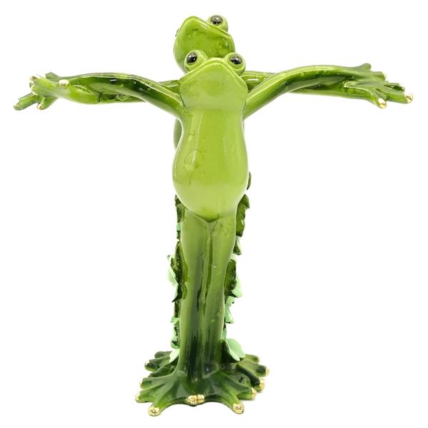 Decor Garden Loving Couple Frog Figurine Sculpture -14cm
