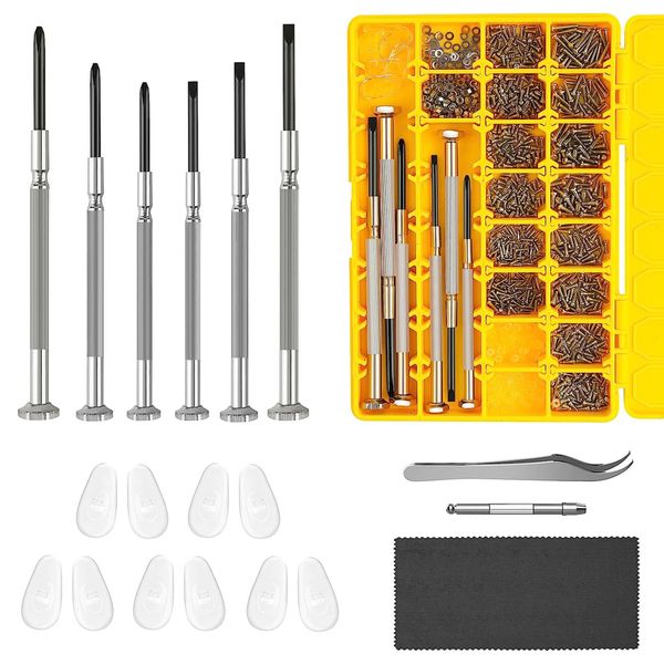 Eyeglass Repair Kit with Eyeglass Screws Watch Screwdriver Tool Set