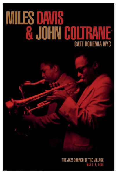 Miles Davis &amp; John Coltrane Cafe Bohemia Poster - 61cm x 91.5cm