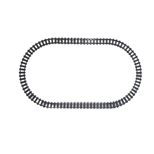 Train Track Set - 16 Curved, 8 Straight Pieces for DIY Building Blocks