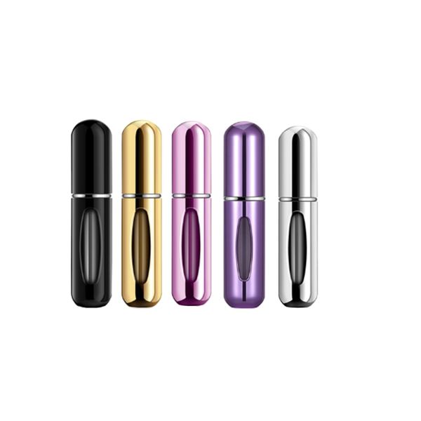5 PCs 5 ML Shiny Refillable Mini Fragrance Spray Bottles