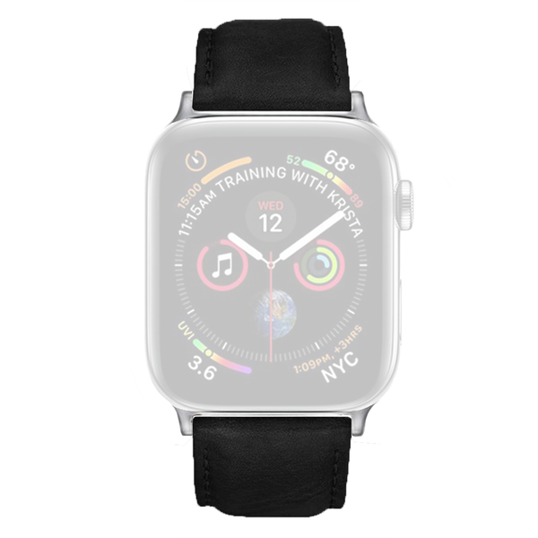Navy Blue Italian Leather Strap For Silver 40mm Apple Watch Series 6