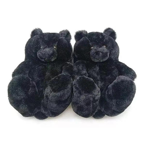 Winter Warm Teddy Bear Slippers For Kids - Brown