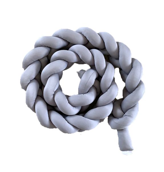 Braided Cot Bumper - 4m Grey
