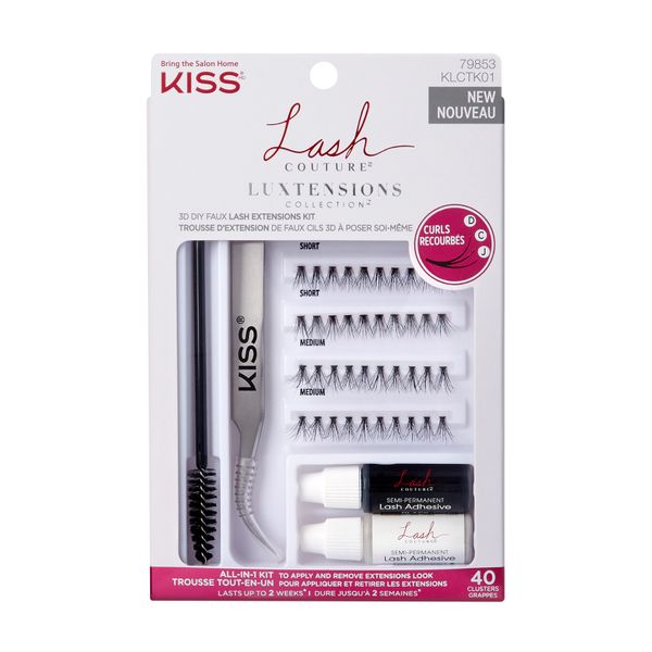 KISS Lash Couture Extension False Lash Cluster Kit, 40 Lash Clusters