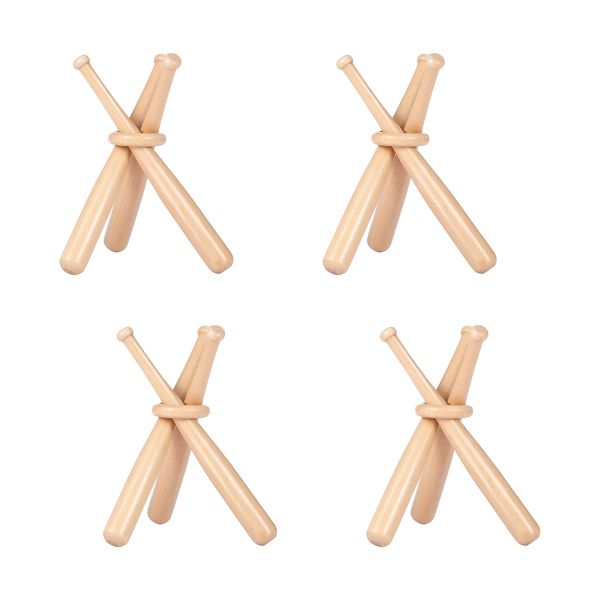 4 Pieces Baseball Holders Wooden Baseball Display Stand for Sports Lover
