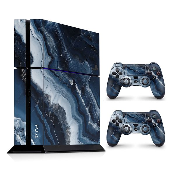Decal Skin Compatible with PS4 - Abstract Marble Blue (Decal Only)