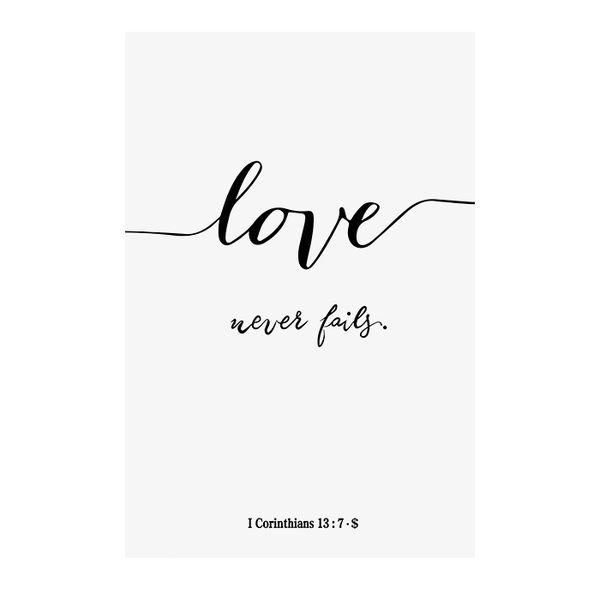 Canvas Art Modern Art - Bible Quote 1 Corinthians 13:7-8 (Canvas Only)