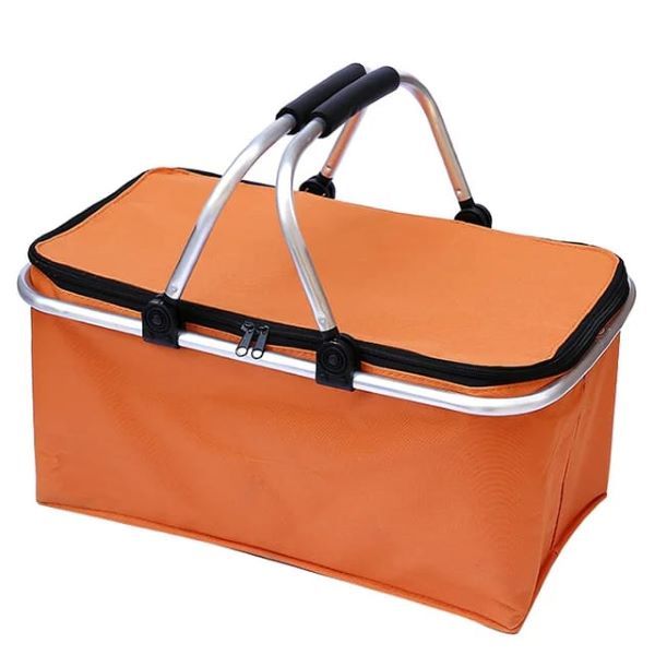 Folding Insulated Picnic Cooler Bag with Aluminum Handles