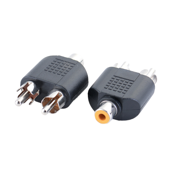 RCA(F) to 2 RCA(M) Adapter - Pack of 2 - Black