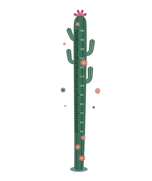 Kids Cactus Themed Height Chart Wall Art