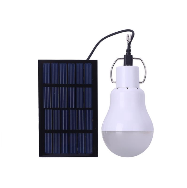 LED Bulb With Solar Panel, Portable, White