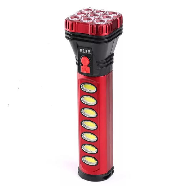 AB-TY31 18W Solar Rechargeable LED Flashlight with 9 LED + 7 COB Light