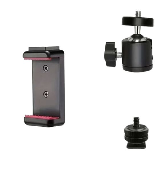3-Piece Camera Cold Shoe Phone Mount Set with Ball Head