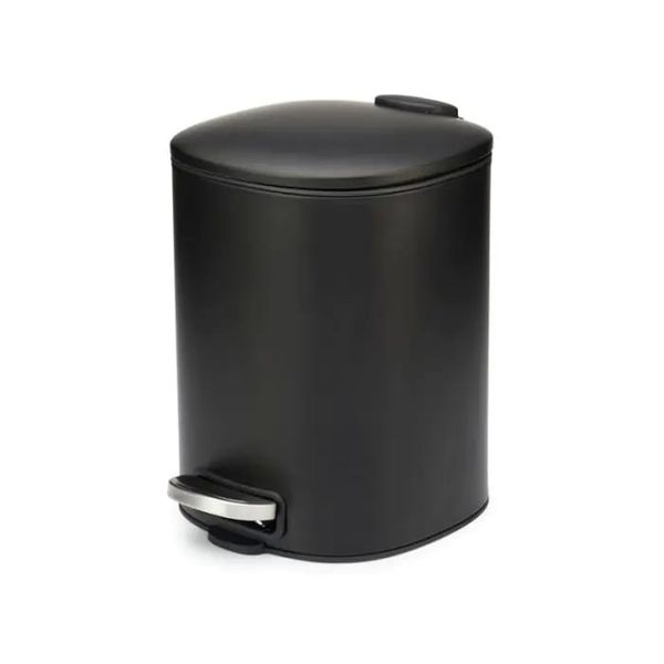 Trash Can with Plastic Inner Bucket; Step On and Slow Close