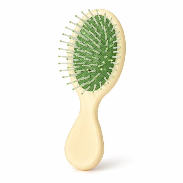 Mini Portable Detangling Hairbrush - Yellow &amp; Green