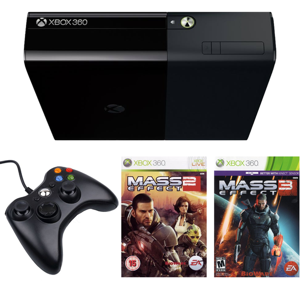 Xbox 360 E Console 4GB (Upgraded with 64GB Flash Drive) Mass Effect Bundle