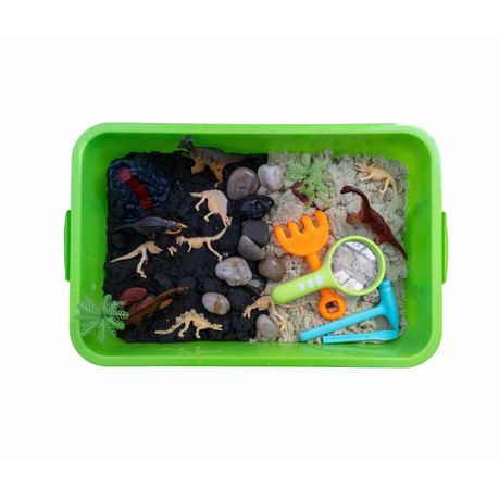 Dinosaur Dig Play Sand Sensory Bin Boys Kids Kinetic Toy for Ages