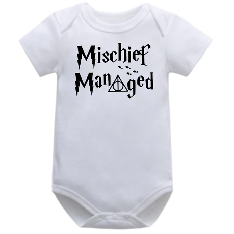 Mischief managed 2024 baby onesie