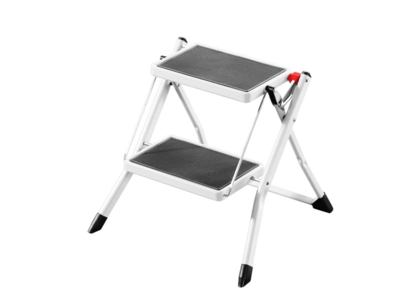 2-Step Folding Steel Step Ladder with Anti-Slip Platform